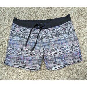 Prana Women's Swim Shorts - Black and White Pattern